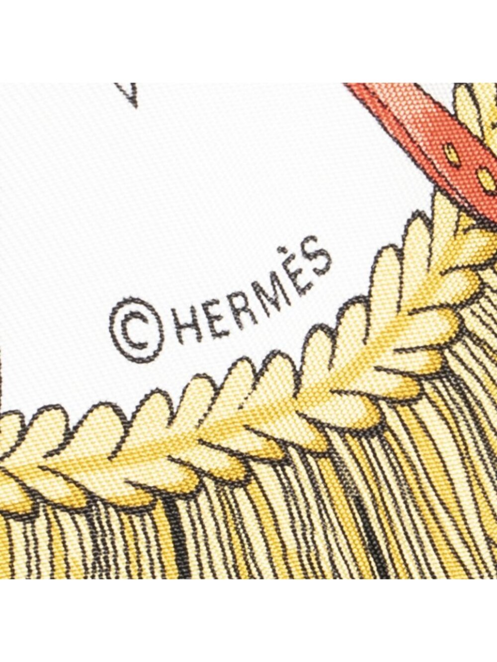 Hermes Scarf Black Red Green Silk - Picture 4 of 5